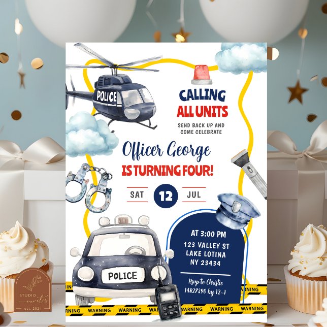 Invitation Police Kid's Birthday (Créateur téléchargé)