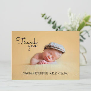 Invitation Polices rétro - Photo Merci Note