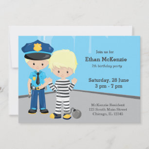 Invitation Policier mignon