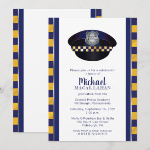 Invitation Policier   Police   Chapeau de Policier Fête de Re