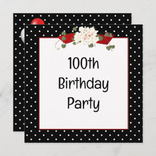 Invitation Polka Dot 100e fête d'anniversaire