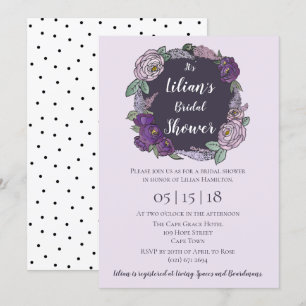 Invitation Polka Dot Lilac & Lavender Fête des mariées floral