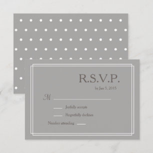 Invitation Polka point gris blanc taupe minimaliste mariage R