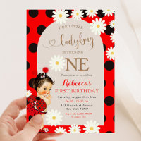 Polkadot Ladybug Daisy Brown cheveux premier anniv
