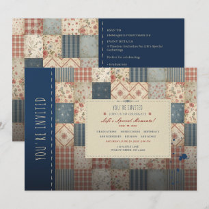Invitation polyvalente courtepoint vintage