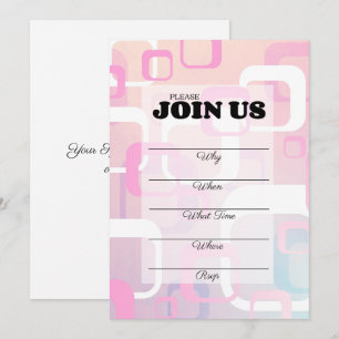 Invitation Polyvalente Remplissable Rétro Rose