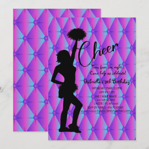 Invitation Pom-pom girl de Silouhette Iridescente brillante