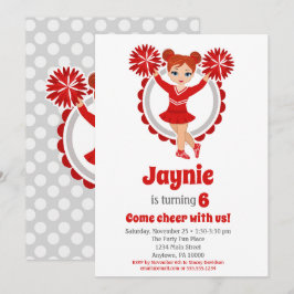 Invitation Pom-pom girl rouge - Filles à tête rouge Joyeux An