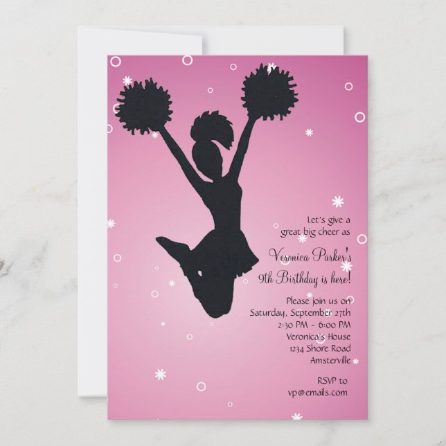 Invitation Pom-pom girl Silhouette (Devant)