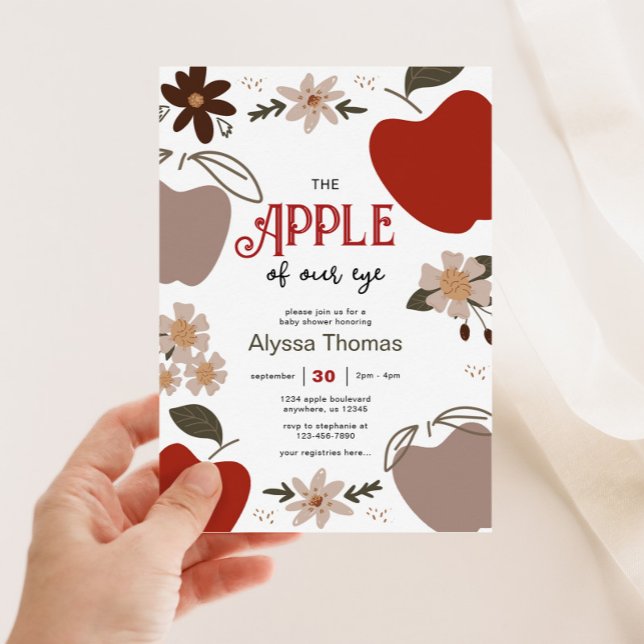 Invitation Pomme de nos yeux Apple Baby shower à thème (Créateur téléchargé)