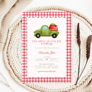 Invitation Pomme de Nos Yeux Fête de Naissance de Bébé Camion