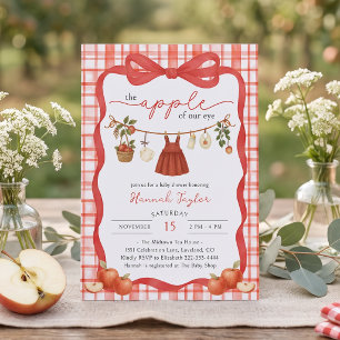 Invitation Pomme de Nos Yeux Fête Prénatale de Bébé Fille