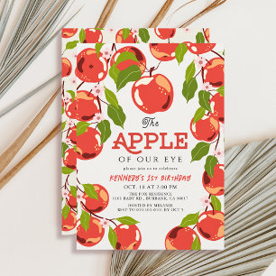 Invitation Pomme de nos yeux Floral Genre neutra 1er annivers