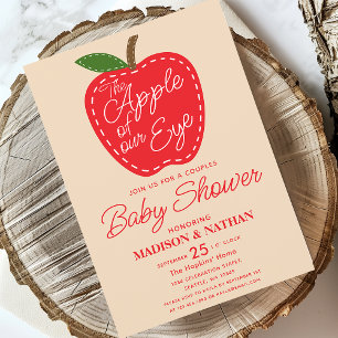 Invitation Pomme de notre Baby shower Couples oculaires