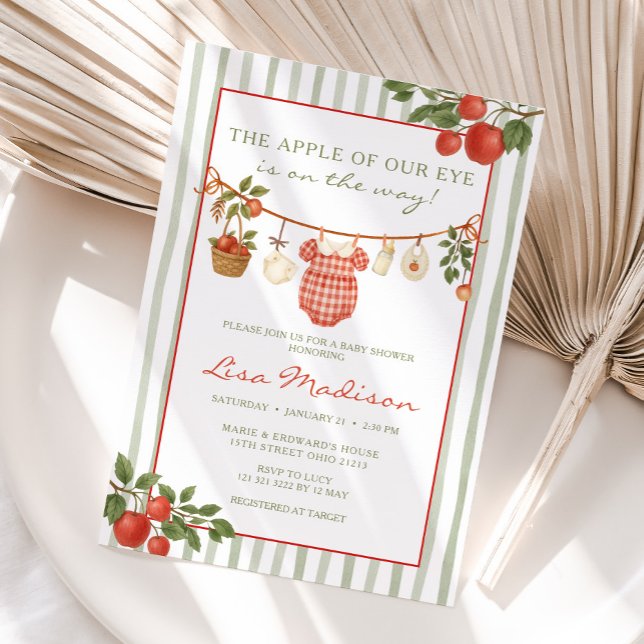Invitation Pomme de notre Baby shower de fermeture oculaire (Créateur téléchargé)