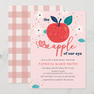 Invitation Pomme de notre Baby shower de fille chute de l'oei