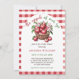 Invitation Pomme de notre Baby shower floral oeil