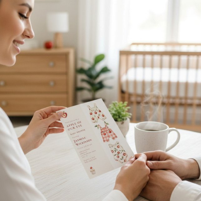 Invitation Pomme de notre oeil Baby shower d'aquarelle modern (Créateur téléchargé)