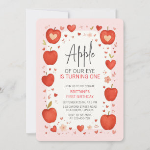 Invitation Pomme de Notre Oeil Chute Thématique Anniversaire
