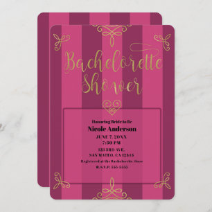Invitation Pomme et or moderne Glam Bachelorette douche