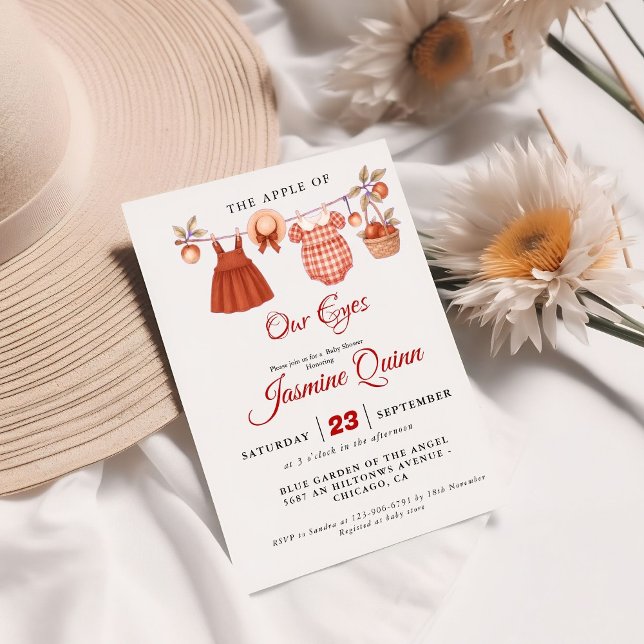 Invitation Pomme Fruit Fall baby shower Bébé saupoudrer (Créateur téléchargé)