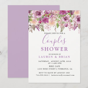 Invitation Pomme Lavande Florale Couples Co-ed Douche
