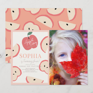 Invitation Pomme Picking Party rose fille Anniversaire Photo