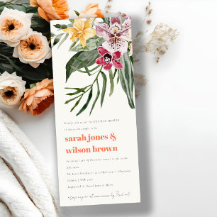 Invitation Pomper Blush Boho Tropical Floral Couples Douche