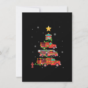 Invitation Pompier Camion d'incendie Arbre de Noël T-shirt No