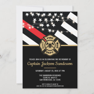 Invitation Pompier Drapeau Rouge Département des Incendies Re