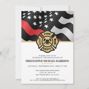 Invitation Pompier Fire Academy Fête de graduation de pompier
