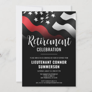 Invitation Pompier Service des incendies Parti de retraite