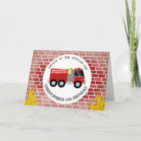 Pompiers Camion Bricks Flames Anniversaire