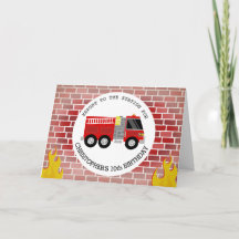 Pompiers Camion Bricks Flames Anniversaire