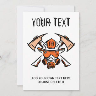 Invitation Pompiers. Service d'incendie. Idée cadeau