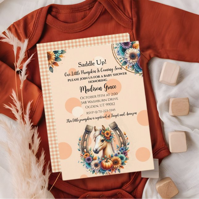 Invitation Poney Cheval Tournesol (Créateur téléchargé)