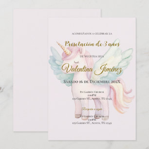 Invitation Ponies 3e anniversaire en espagnol
