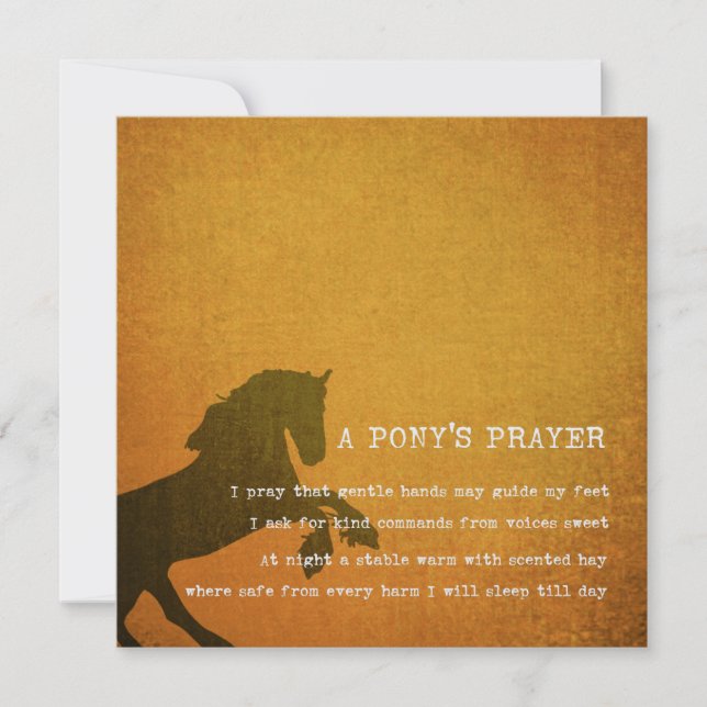 Invitation PONY PRAYER 5.25 x 5.25 card (Devant)