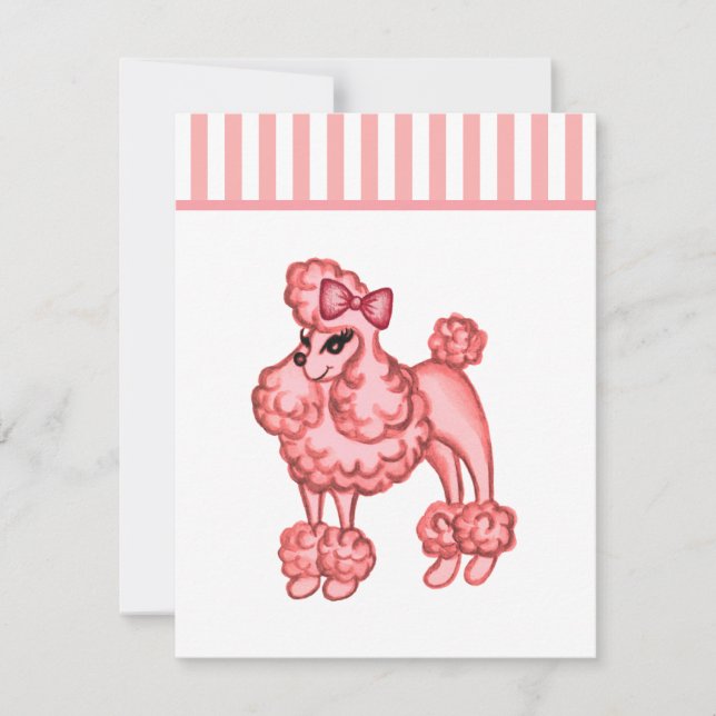 Invitation Poodle Rose (Devant)
