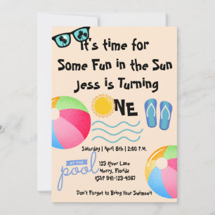 Invitation Pool Party 1er anniversaire