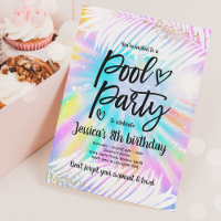 Pool Party Anniversaire Rose Tie Dye Girly Pool Pa