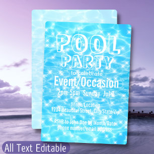 Invitation Pool Party Beach Party Summer Party cool moderne