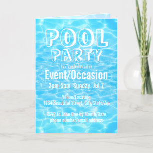 Invitation Pool Party Beach Party Summer Party élégant modern