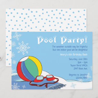 Invitation Pool Party in Winter Boys Piscine intérieure