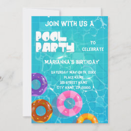 Invitation Pool Party N'importe quel âge Anniversaire