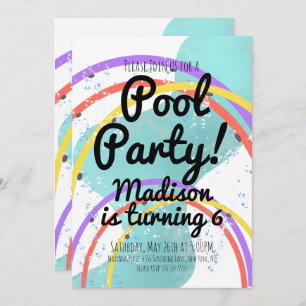 Invitation Pool Splash Pad Park fête d'anniversaire