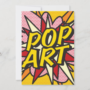 Invitation POP ART Amusant Livre de Bande Dessinée Rétro
