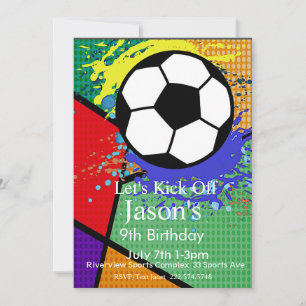 Invitation Pop Art Football Anniversaire, Football, Football