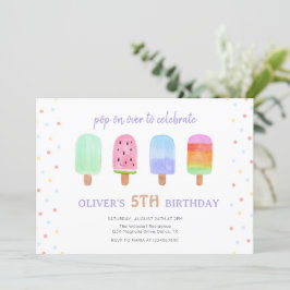 Invitation Pop De Crème De Glace Popsicle À Plus D'Anniversai