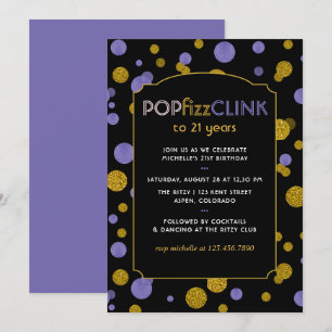 Invitation Pop Fizz Clink étape importante ou anniversaire ad